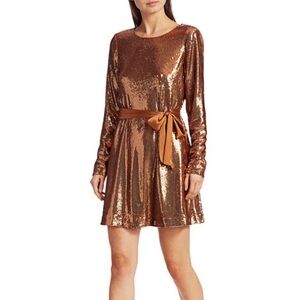 Ramy Brook Hallie Sequin Mini Dress - Copper